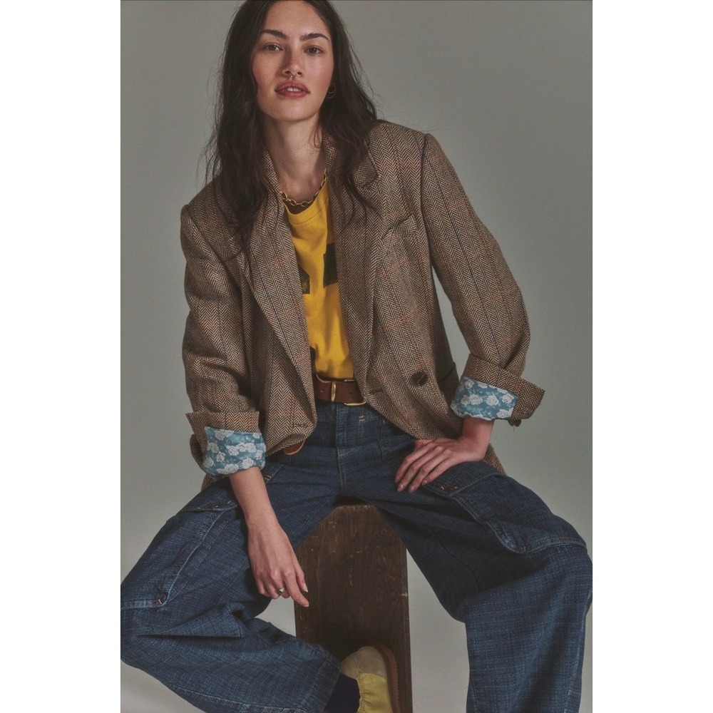 Free People Oversized Shiloh Tweed Blazer NWOT